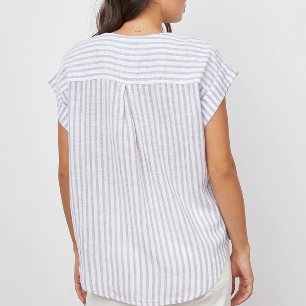 Rails “Nala” Striped Blouse • Blue Iris Vertical Stripe - Picture 3 of 6
